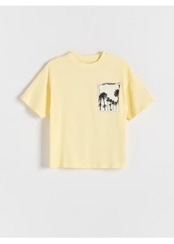 Reserved - T-shirt oversize z nadrukiem - kremowy ze sklepu Reserved w kategorii T-shirty chłopięce - zdjęcie 184598275