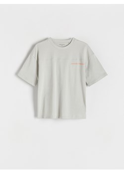Reserved - Bawełniany t-shirt oversize - jasnoszary ze sklepu Reserved w kategorii T-shirty chłopięce - zdjęcie 184598936