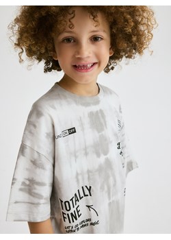 Reserved - T-shirt oversize z nadrukiem - jasnoszary ze sklepu Reserved w kategorii T-shirty chłopięce - zdjęcie 184598947