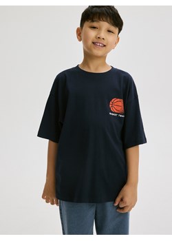 Reserved - T-shirt oversize z nadrukiem - czarny ze sklepu Reserved w kategorii T-shirty chłopięce - zdjęcie 184599067