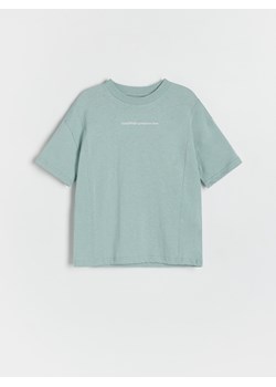 Reserved - Bawełniany t-shirt oversize - jasnoturkusowy ze sklepu Reserved w kategorii T-shirty chłopięce - zdjęcie 184599139