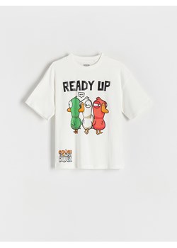 Reserved - T-shirt oversize Goose Goose Ducks - złamana biel ze sklepu Reserved w kategorii T-shirty chłopięce - zdjęcie 184599306