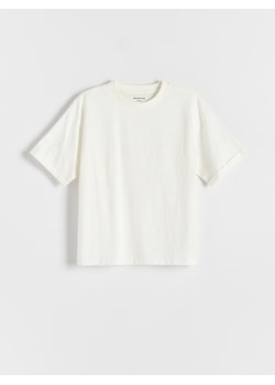 Reserved - T-shirt oversize z nadrukiem - złamana biel ze sklepu Reserved w kategorii T-shirty chłopięce - zdjęcie 184599317