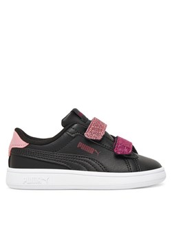 Sneakersy Puma Smash 3.0 L Glitter Velcro V Inf 395610 07 Czarny ze sklepu eobuwie.pl w kategorii Buty sportowe dziecięce - zdjęcie 184604359