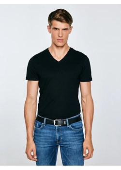 Koszulka męska typu slim czarna Basicov 906 ze sklepu Big Star w kategorii T-shirty męskie - zdjęcie 184606069