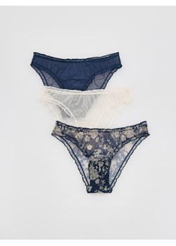 Reserved - Majtki typu bikini 3 pack - granatowy ze sklepu Reserved w kategorii Majtki damskie - zdjęcie 184606497