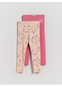 Reserved - Bawełniane legginsy 2 pack - wielobarwny ze sklepu Reserved w kategorii Spodnie dziewczęce - zdjęcie 184607455
