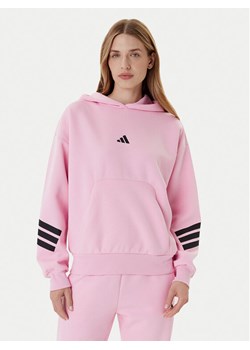 adidas Bluza Future Icons 3-Stripes JE0183 Różowy Loose Fit ze sklepu MODIVO w kategorii Bluzy damskie - zdjęcie 184608148