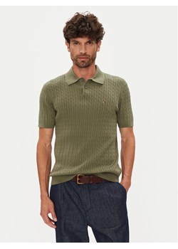Tommy Hilfiger Polo MW0MW40701 Zielony Regular Fit ze sklepu MODIVO w kategorii T-shirty męskie - zdjęcie 184608189