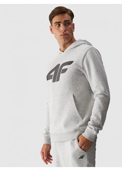 Męska bluza dresowa nierozpinana z kapturem 4F 4FWMM00TSWSM1464 - szara ze sklepu Sportstylestory.com w kategorii Bluzy męskie - zdjęcie 184610687