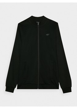 Męska bluza dresowa rozpinana bez kaptura 4F 4FWMM00TSWSM1463 - czarna ze sklepu Sportstylestory.com w kategorii Bluzy męskie - zdjęcie 184610696