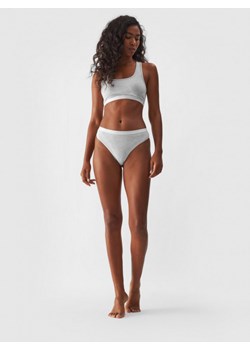 Damska bielizna codzienna stringi (2-pack) 4F 4FWMM00UPTSF026 - szara ze sklepu Sportstylestory.com w kategorii Majtki damskie - zdjęcie 184610706