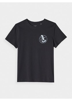 Chłopięcy t-shirt z nadrukiem 4F 4FJRSS25TTSHM2565 - czarny ze sklepu Sportstylestory.com w kategorii T-shirty chłopięce - zdjęcie 184610939