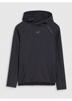 Dziecięca bluza trekkingowa nierozpinana z kapturem 4F 4FJWSS25TFSWU535 - czarna ze sklepu Sportstylestory.com w kategorii Bluzy dziewczęce - zdjęcie 184610956