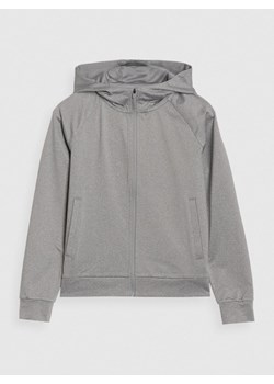 Chłopięca bluza treningowa rozpinana z kapturem  4F 4FJWSS25TFSWM557 - szara ze sklepu Sportstylestory.com w kategorii Bluzy chłopięce - zdjęcie 184611065
