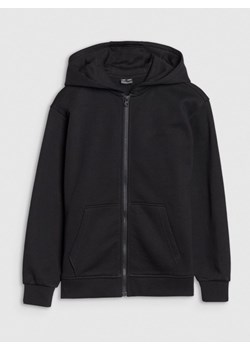 Dziewczęca bluza dresowa rozpinana z kapturem 4F 4FJWMM00TSWSF1861 - czarna ze sklepu Sportstylestory.com w kategorii Bluzy dziewczęce - zdjęcie 184611119