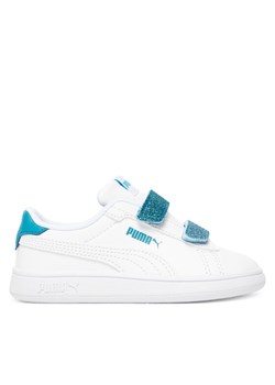 Sneakersy Puma Smash 3.0 L Glitter Velcro V Inf 395610 08 Biały ze sklepu eobuwie.pl w kategorii Buty sportowe dziecięce - zdjęcie 184612199