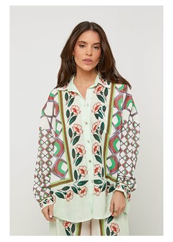 Rodier Lin Lniana koszula w kolorze jasnozielono-białym ze sklepu Limango Polska w kategorii Koszule damskie - zdjęcie 184614776