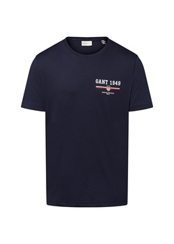 Gant Koszulka męska Mężczyźni Bawełna granatowy jednolity ze sklepu vangraaf w kategorii T-shirty męskie - zdjęcie 184615495