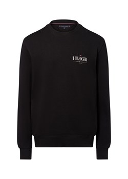 Tommy Hilfiger Bluza męska Mężczyźni Materiał dresowy czarny jednolity ze sklepu vangraaf w kategorii Bluzy męskie - zdjęcie 184615506