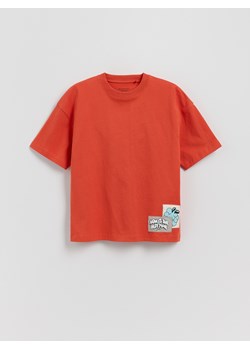 Reserved - Bawełniany t-shirt z nadrukiem - czerwony ze sklepu Reserved w kategorii T-shirty chłopięce - zdjęcie 184616079