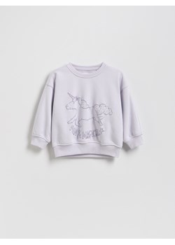 Reserved - Bluza z haftowanym wzorem - lawendowy ze sklepu Reserved w kategorii Bluzy dziewczęce - zdjęcie 184616146