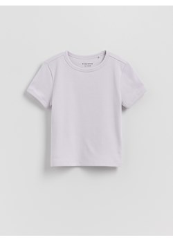 Reserved - Bawełniany t-shirt - lawendowy ze sklepu Reserved w kategorii Bluzki dziewczęce - zdjęcie 184616179