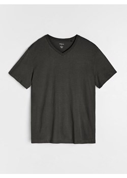 Sinsay - Koszulka basic z dekoltem w serek - zielony ze sklepu Sinsay w kategorii T-shirty męskie - zdjęcie 184616989
