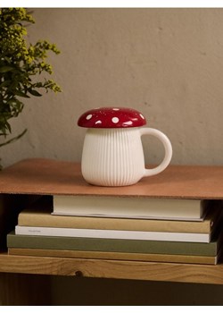 Sinsay - Ceramiczny kubek z pokrywką w kształcie muchomora - wielobarwny ze sklepu Sinsay w kategorii Kubki - zdjęcie 184617006