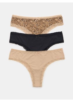 Sinsay - Stringi typu tanga 3 pack - wielobarwny ze sklepu Sinsay w kategorii Majtki damskie - zdjęcie 184617008