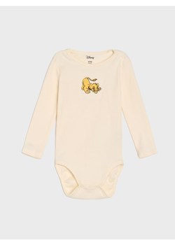 Sinsay - Body z prążkowanej dzianiny The Lion King - kremowy ze sklepu Sinsay w kategorii Odzież dla niemowląt - zdjęcie 184617038