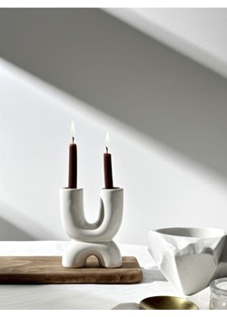 Sinsay - Świecznik ceramiczny - kremowy ze sklepu Sinsay w kategorii Świeczniki - zdjęcie 184617048