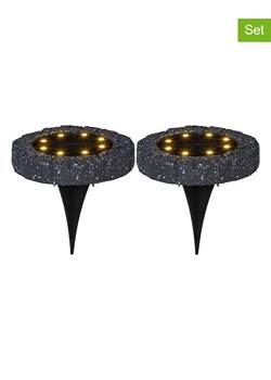 STAR Trading Solarne lampy ogrodowe LED (2 szt.) &quot;Lawnlight&quot; w kolorze czarnym - Ø 11 cm ze sklepu Limango Polska w kategorii Oświetlenie ogrodowe - zdjęcie 184619148