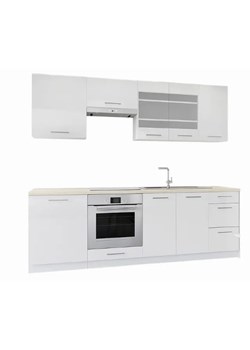 Zestaw białych szafek kuchennych 8 sztuk 240 cm - Lucio 5X ze sklepu Edinos.pl w kategorii Meble kuchenne - zdjęcie 184620105