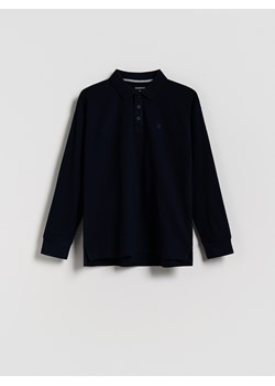 Reserved - Bawełniany longsleeve polo - granatowy ze sklepu Reserved w kategorii T-shirty chłopięce - zdjęcie 184622156