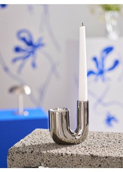 Sinsay - Ceramiczny świecznik w nieregularnym kształcie - srebrny ze sklepu Sinsay w kategorii Dom - zdjęcie 184623108