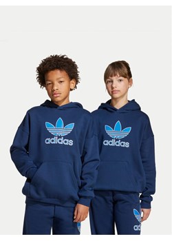adidas Bluza Trefoil JV8651 Granatowy Loose Fit ze sklepu MODIVO w kategorii Bluzy chłopięce - zdjęcie 184623455