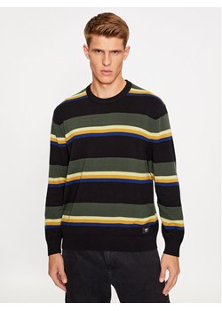Vans Bluza Tacuba Stripe Crew Sweater VN000F50CM31 Czarny Regular Fit ze sklepu MODIVO w kategorii Bluzy męskie - zdjęcie 184623495