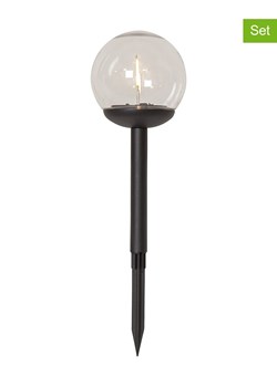 STAR Trading Solarne lampy LED (3 szt.) &quot;Globe&quot; w kolorze czarnym - wys. 25 x Ø 10 cm ze sklepu Limango Polska w kategorii Oświetlenie ogrodowe - zdjęcie 184627286