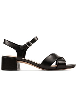Clarks Skórzane sandały &quot;Sheer35 Strap&quot; w kolorze czarnym na obcasie ze sklepu Limango Polska w kategorii Sandały damskie - zdjęcie 184628826