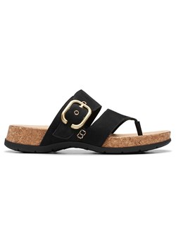 Clarks Skórzane japonki &quot;Reileigh Park&quot; w kolorze czarnym ze sklepu Limango Polska w kategorii Klapki damskie - zdjęcie 184628989
