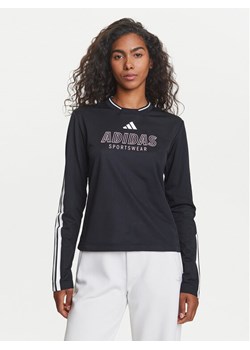 adidas Bluzka Tiro Cut 3-Stripes Mesh JG4085 Czarny Regular Fit ze sklepu MODIVO w kategorii Bluzki damskie - zdjęcie 184629076
