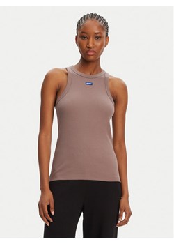 HUGO Top 50508857 Brązowy Slim Fit ze sklepu MODIVO w kategorii Bluzki damskie - zdjęcie 184629128