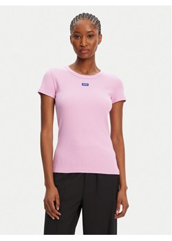 HUGO T-Shirt Easy 50523924 Różowy Slim Fit ze sklepu MODIVO w kategorii Bluzki damskie - zdjęcie 184629138