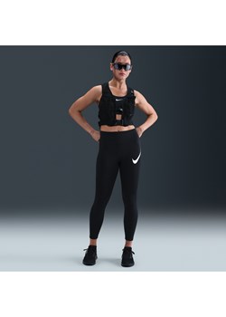Damskie legginsy do biegania 7/8 z wysokim stanem Nike Tempo Swoosh Run - Czerń ze sklepu Nike poland w kategorii Spodnie damskie - zdjęcie 184631319