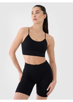 Damski biustonosz treningowy 4F 4FWSS25USBAF151 - czarny ze sklepu Sportstylestory.com w kategorii Biustonosze - zdjęcie 184631439