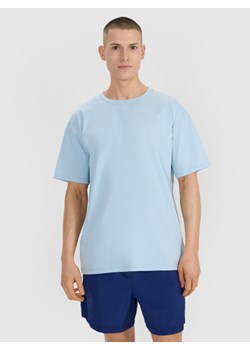 Męski t-shirt oversize 4F 4FRSS25TTSHM2686 - niebieski ze sklepu Sportstylestory.com w kategorii T-shirty męskie - zdjęcie 184631489