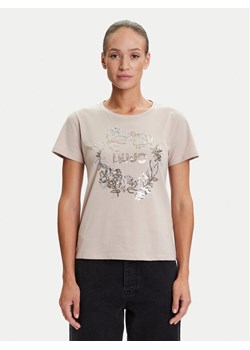 Liu Jo Sport T-Shirt TF5162 JS923 Beżowy Regular Fit ze sklepu MODIVO w kategorii Bluzki damskie - zdjęcie 184632579