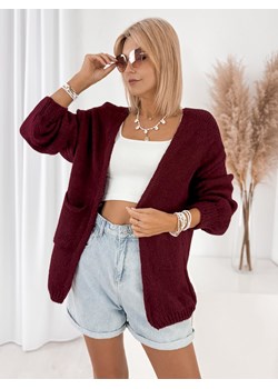 kardigan antila bordowy one size ze sklepu UBRA w kategorii Swetry damskie - zdjęcie 184634186