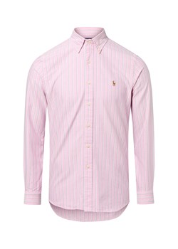 Polo Ralph Lauren Męska koszula casualowa - Custom Fit Mężczyźni Slim Fit Bawełna malinowy w paski ze sklepu vangraaf w kategorii Koszule męskie - zdjęcie 184635715